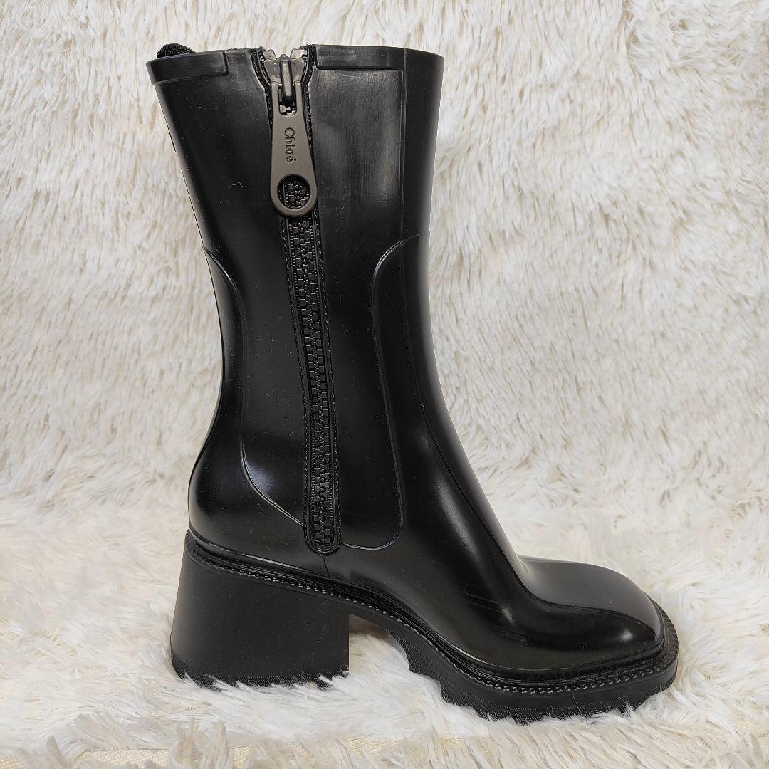 未使用級　クロエ　レインブーツ　Betty 36　23cm 黒