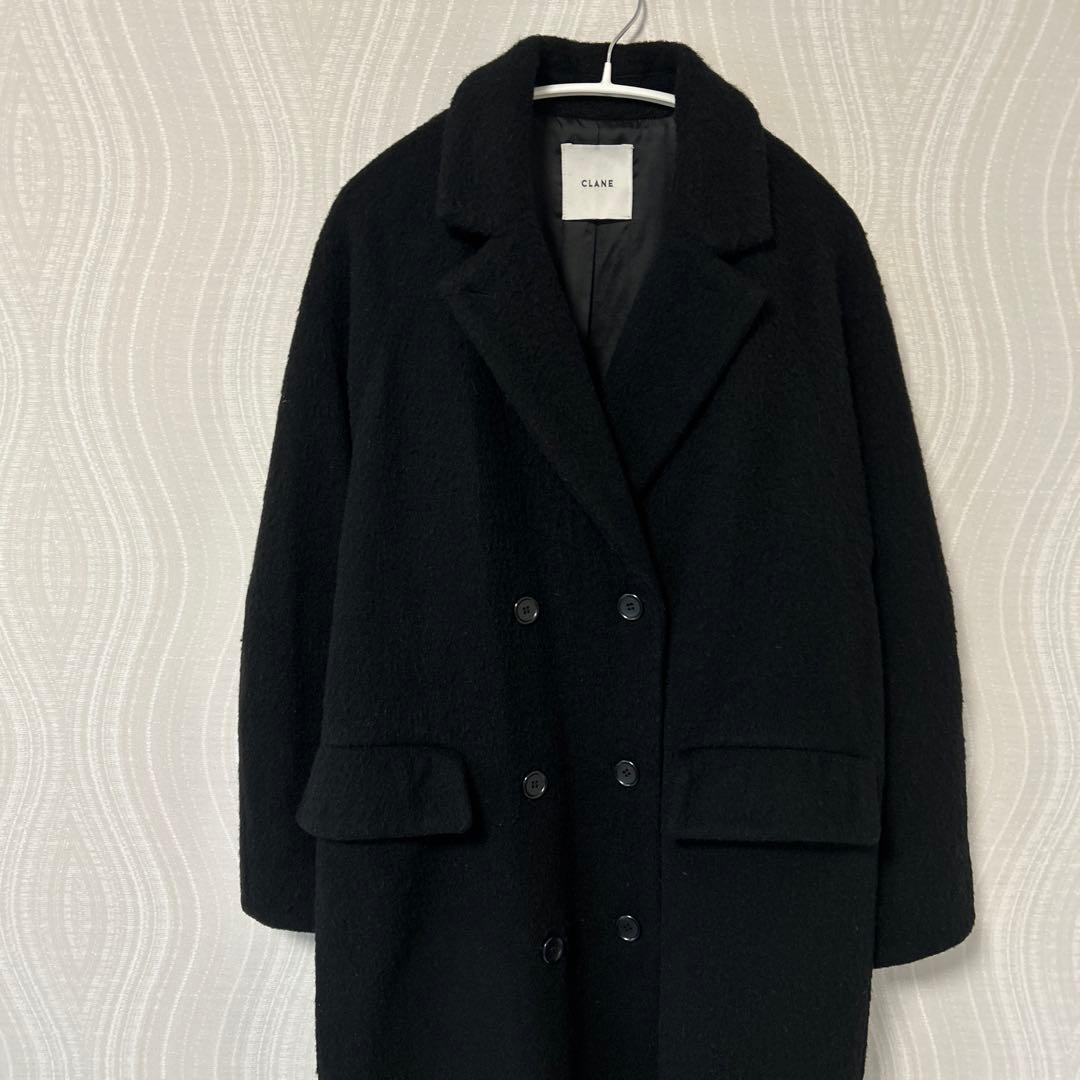CLANE クラネ✨DOUBLE WOOL LONG COAT 黒　ロングコート