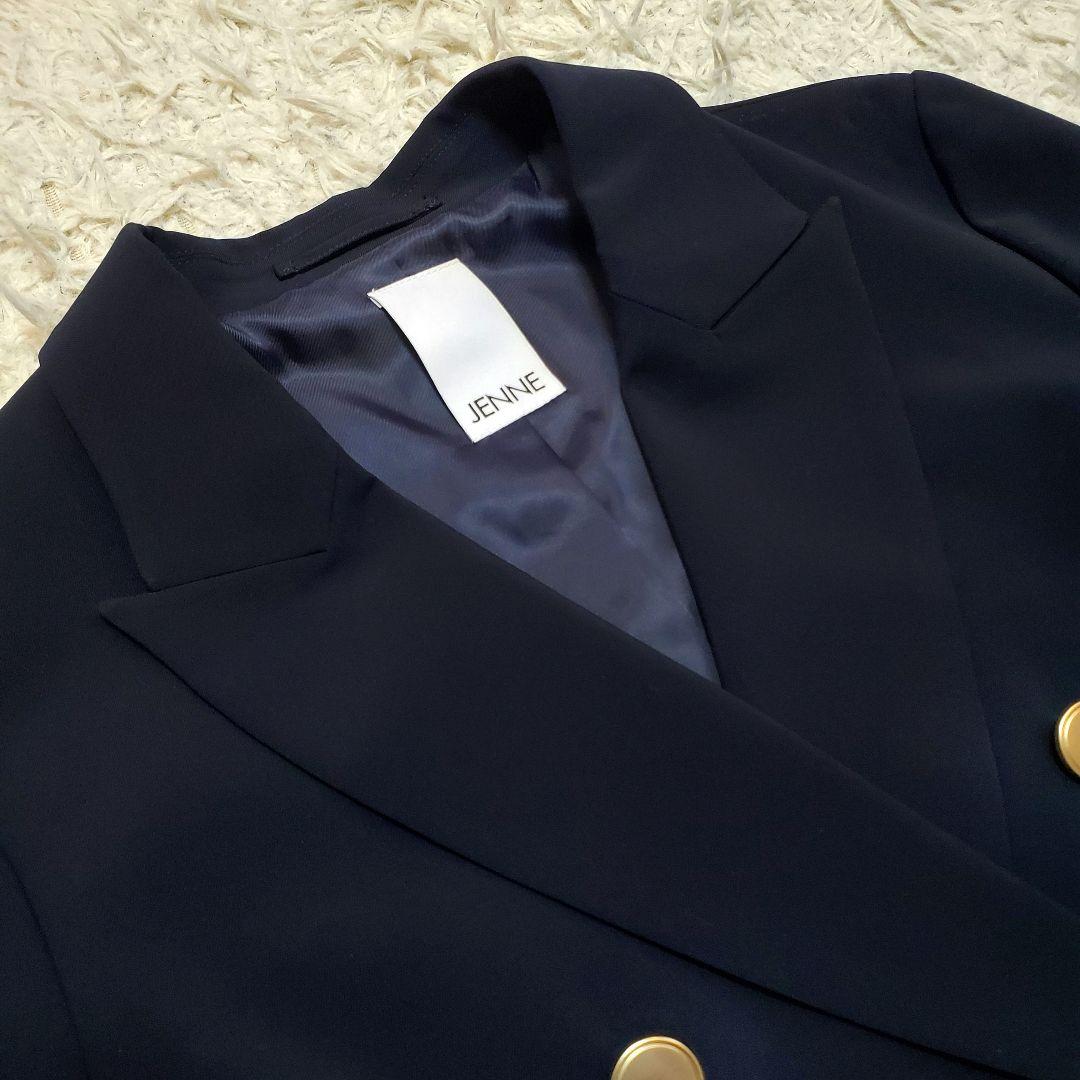 JENNE 極美品 近年 バイカラージャケット ネイビー 金ボタン