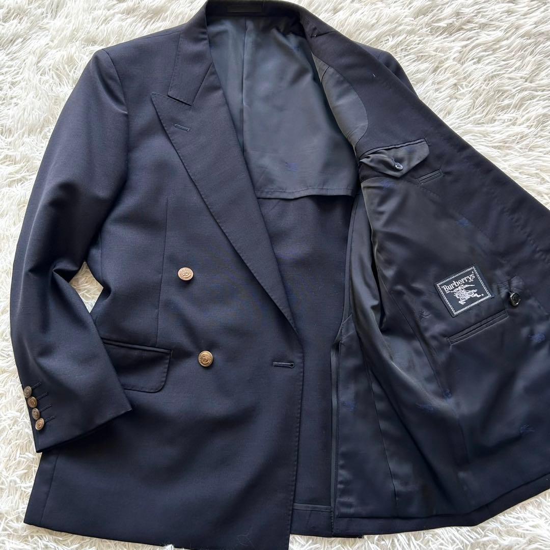 BURBERRY バーバリー　紺ブレ　テーラードジャケット　金ボタン　M相当