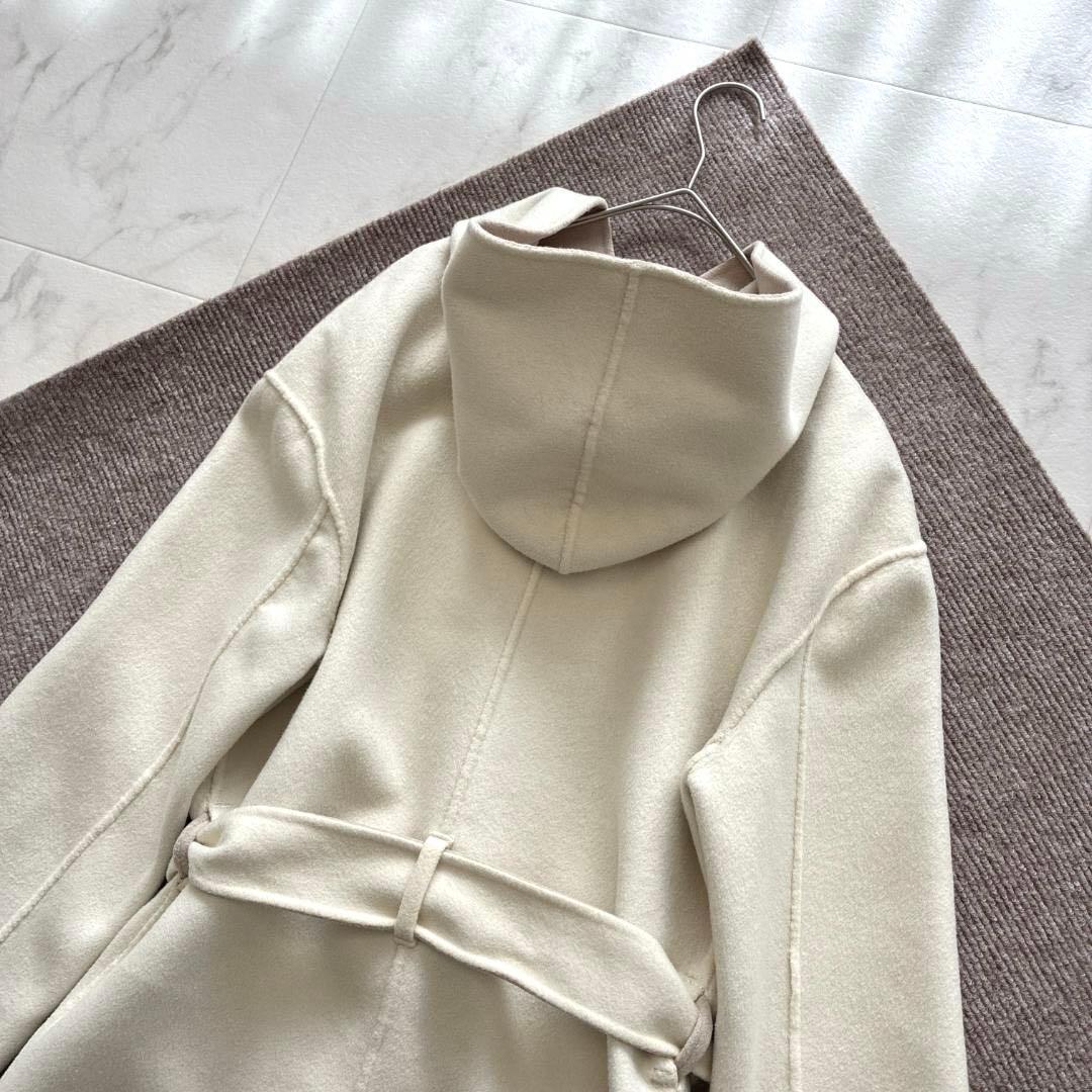 美品 SHIPS♡ウール カシミヤ リバーシブル リバーコート 白×ピンク