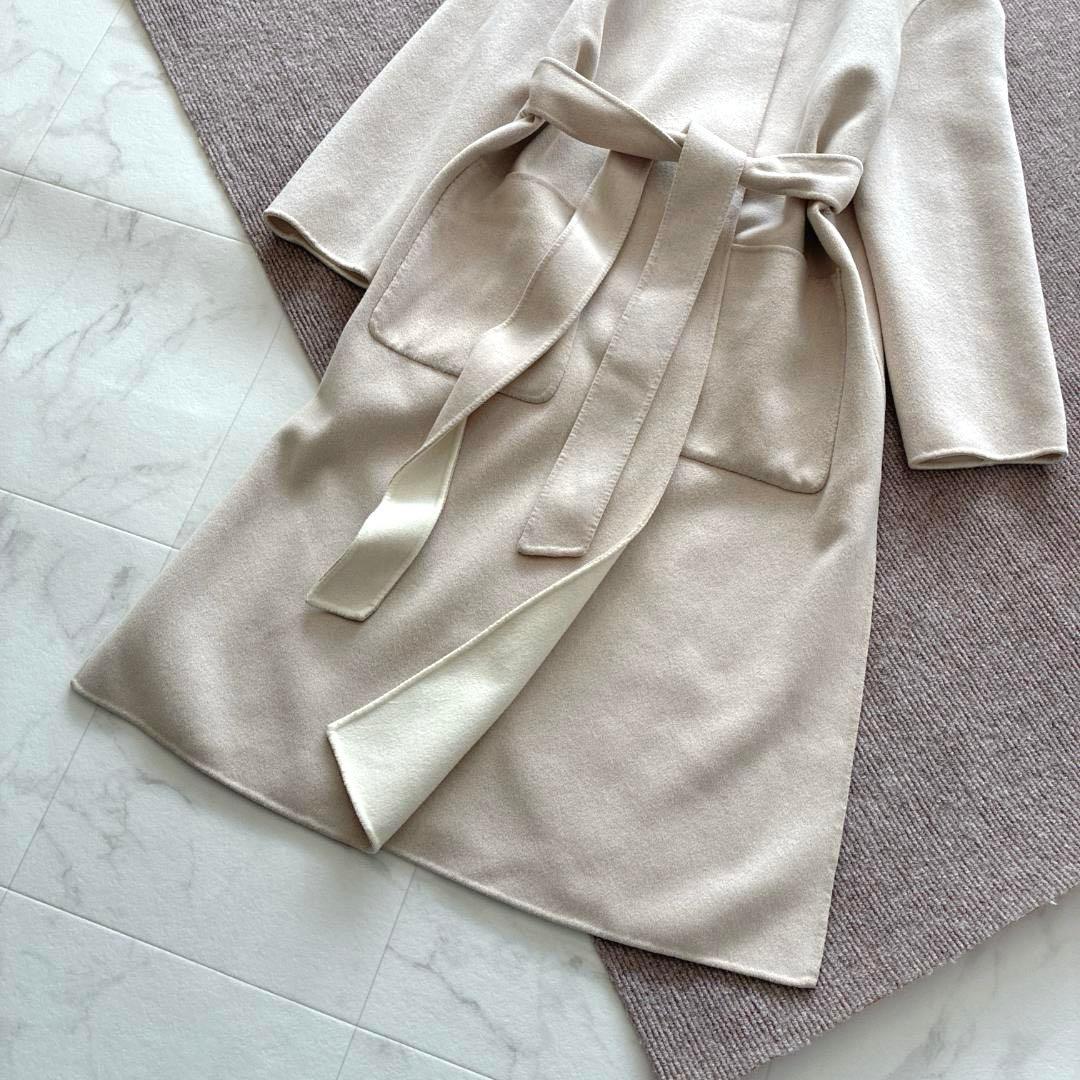 美品 SHIPS♡ウール カシミヤ リバーシブル リバーコート 白×ピンク