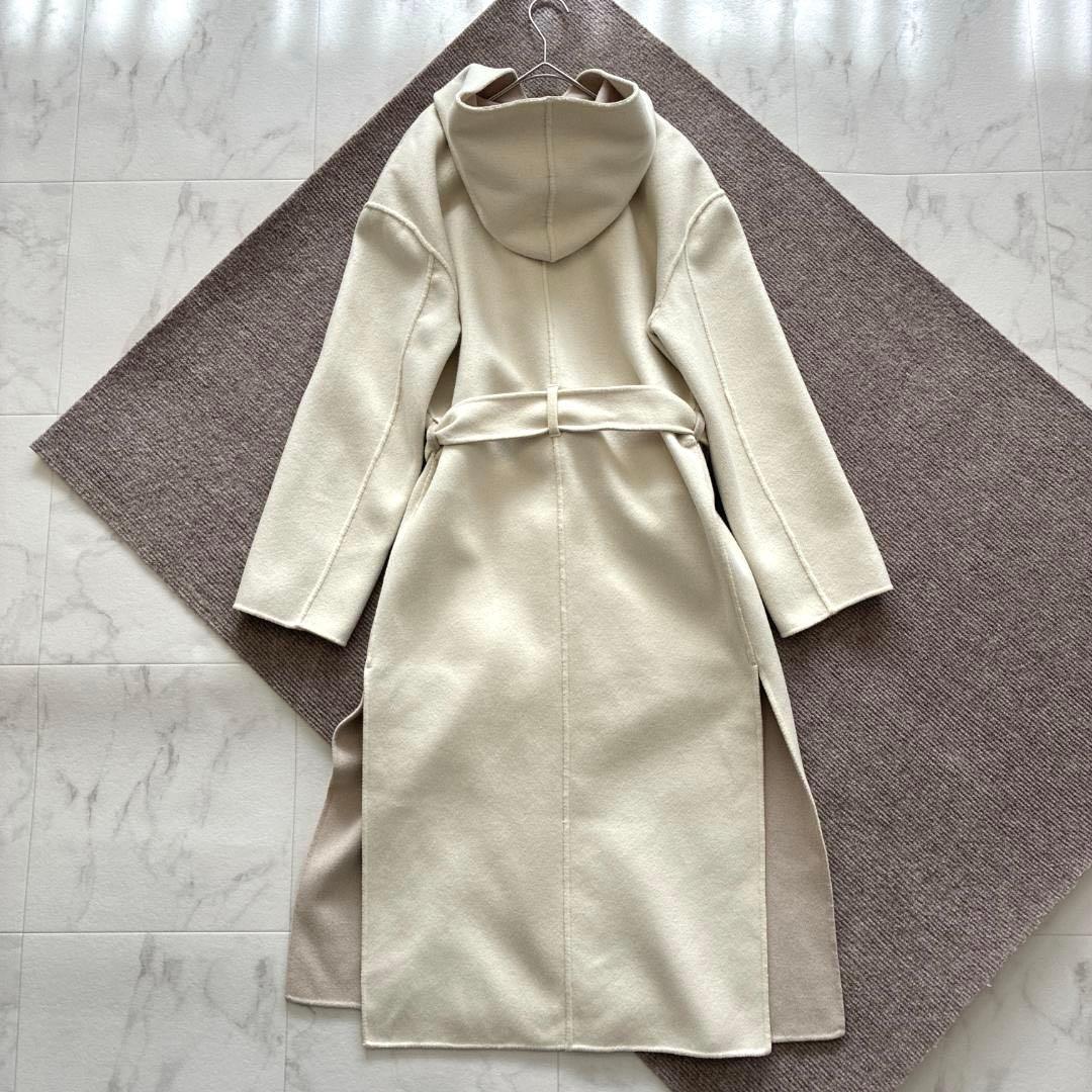美品 SHIPS♡ウール カシミヤ リバーシブル リバーコート 白×ピンク