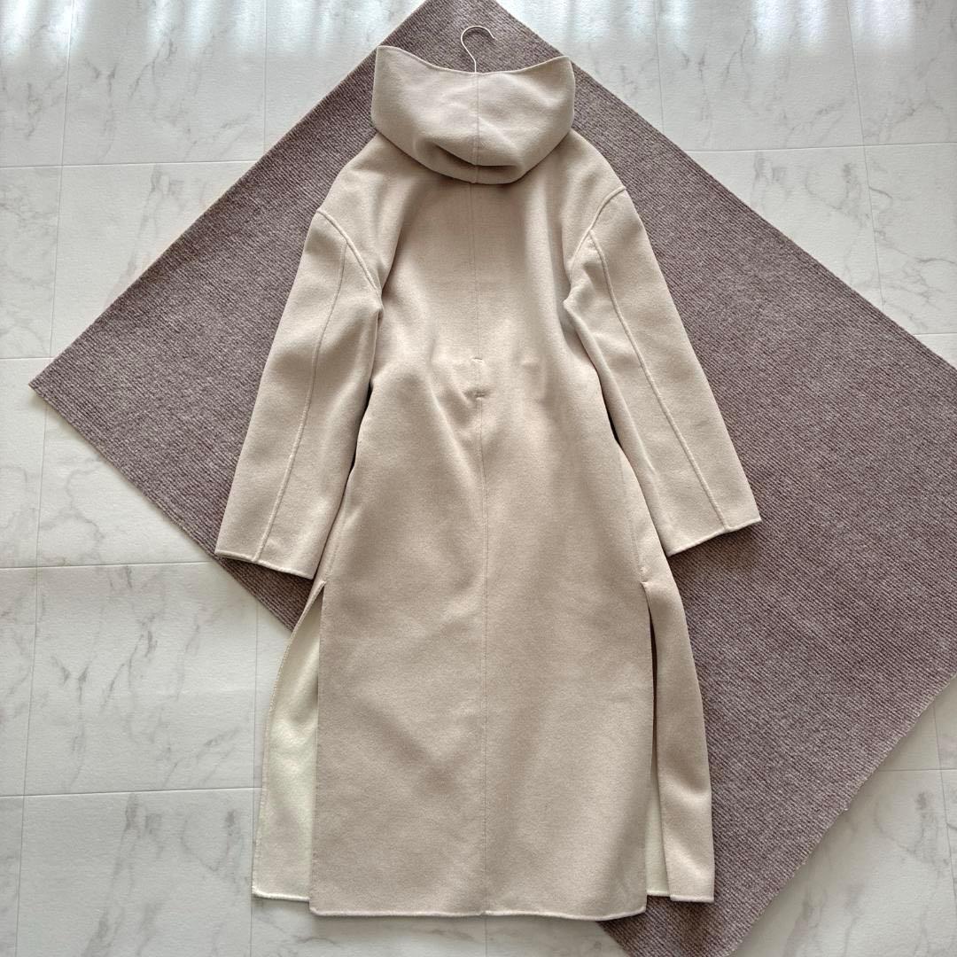 美品 SHIPS♡ウール カシミヤ リバーシブル リバーコート 白×ピンク