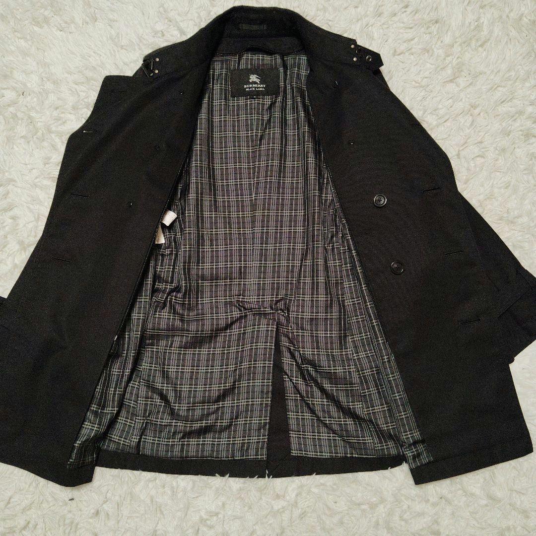 【美品】バーバリーブラックレーベル☆ノバチェック　トレンチコート　ブラック