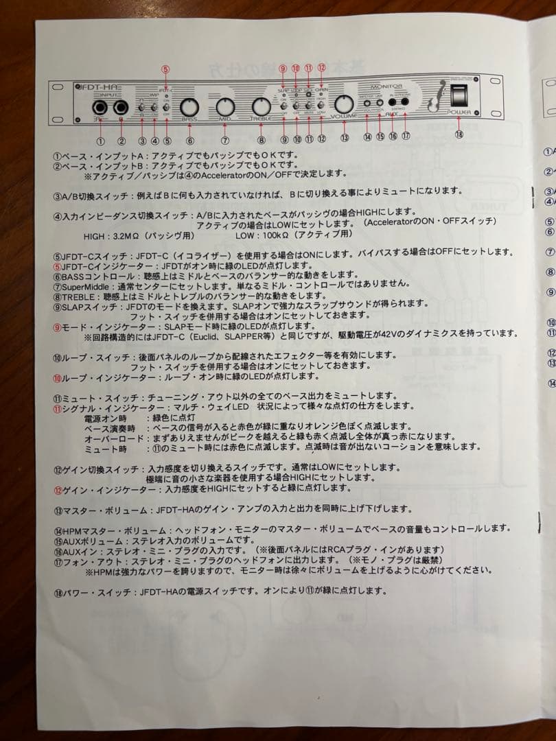【最終価格】JIRAUD JFDT-HA（ベース用プリアンプ）