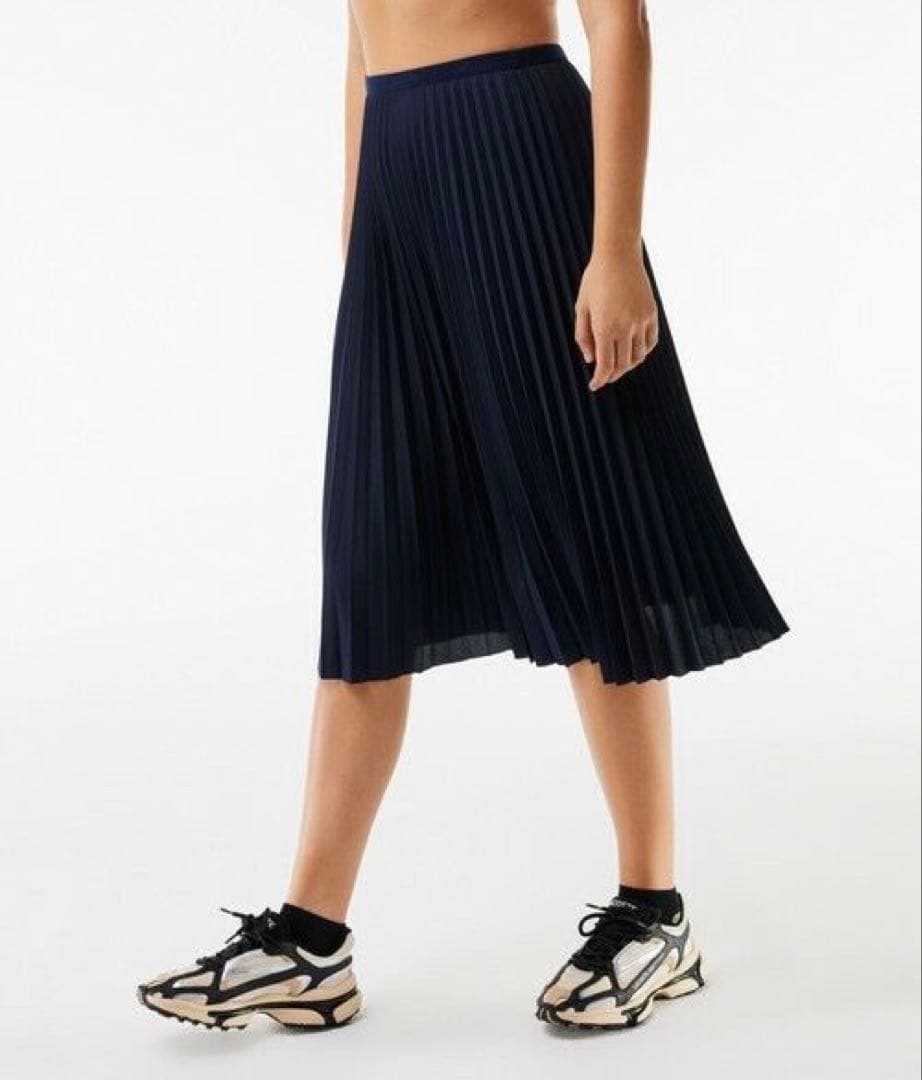 LACOSTE 定価2.4万 美品 プリーツスカート ネイビー 完売品 ラコステ