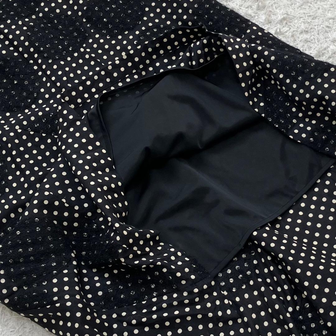 極美品✨イッセイミヤケ スカート 変形 アシンメトリー 切り替え ドット柄 黒