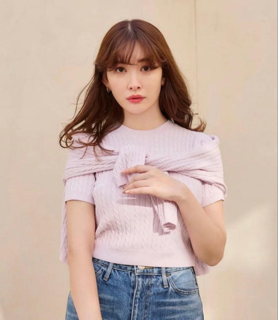 【M】Her lip to Essential Cable Knit Set