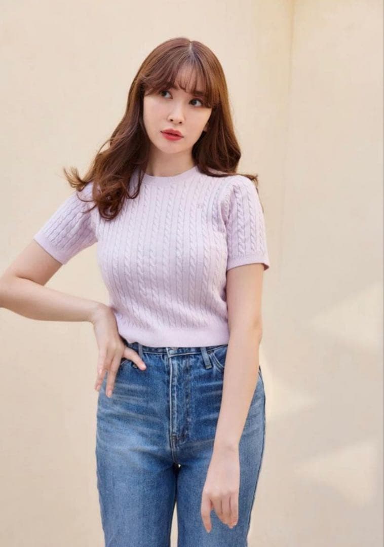 【M】Her lip to Essential Cable Knit Set