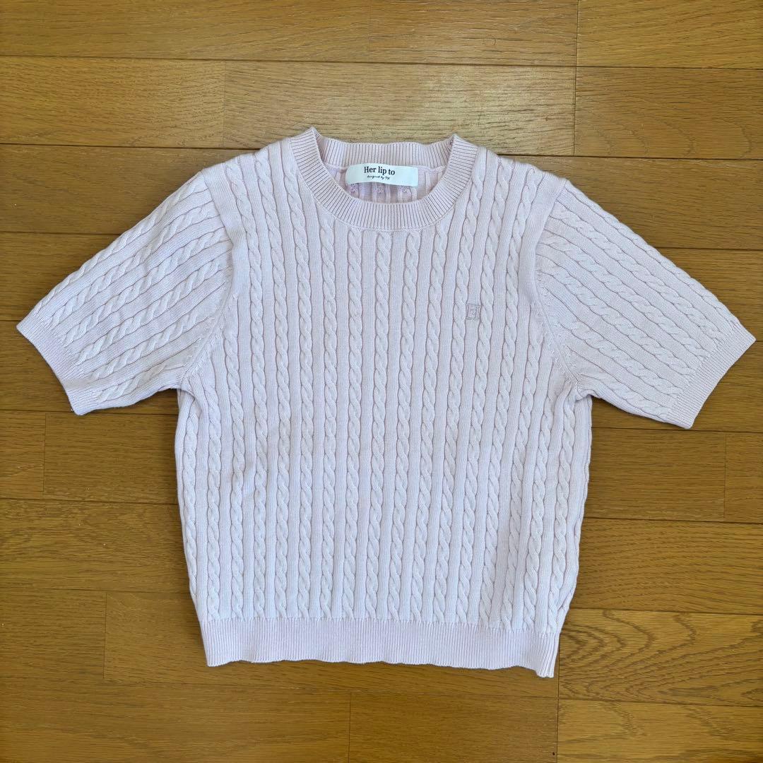 【M】Her lip to Essential Cable Knit Set