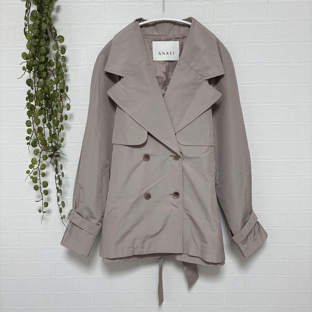 美品❣️アナイ ANAYI ライトシャンタンショートトレンチコート　38/M