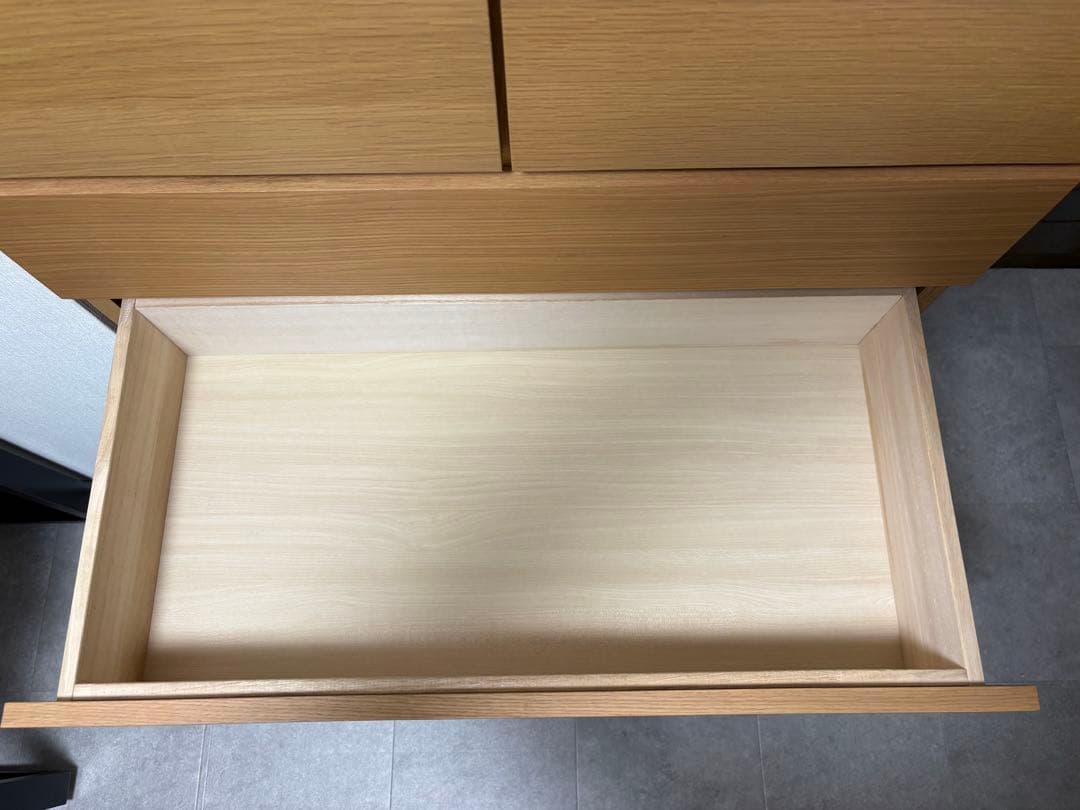 廃盤希少 無印良品 6段チェスト 天然木（オーク材）送料込