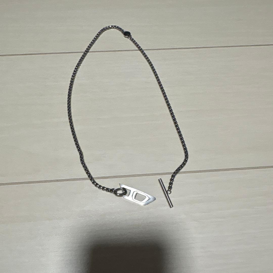 DIESEL シンプルチェーンネックレス　冊子、巾着付き