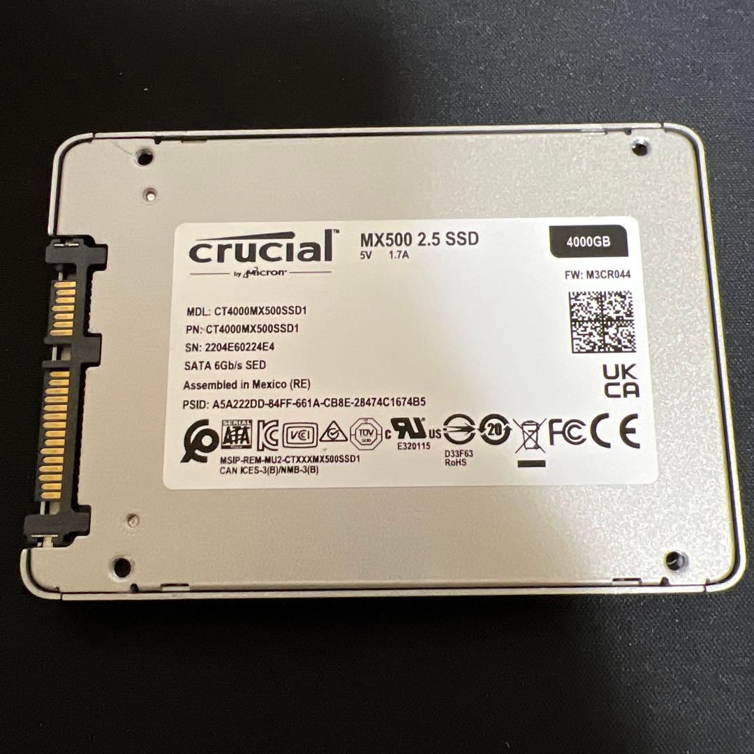 内蔵型SSD crucial SSD 4TB CT4000MX500SSD1
