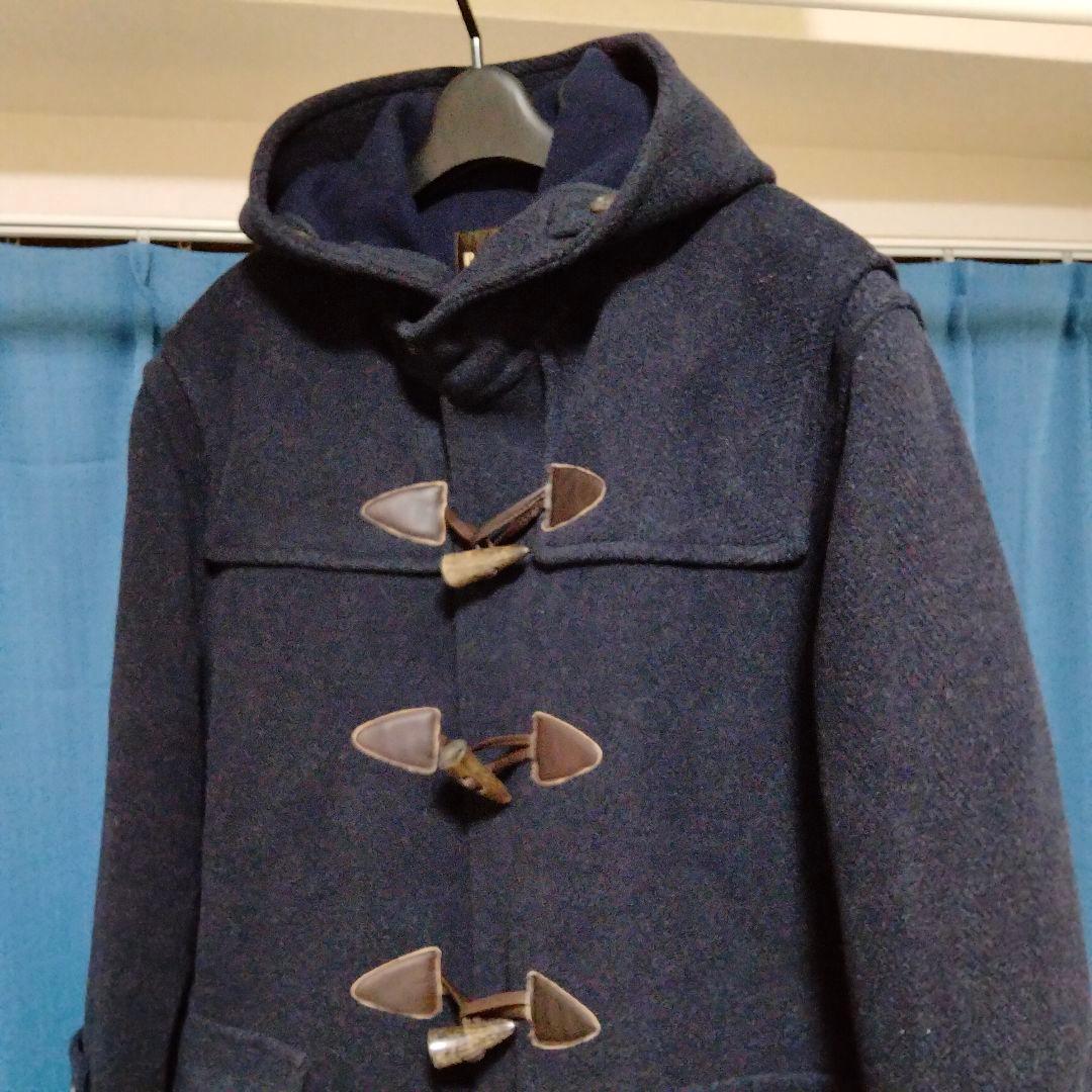 【美品】ポールスチュアート ダッフルコート ロング ヘリンボーン ネイビー LA