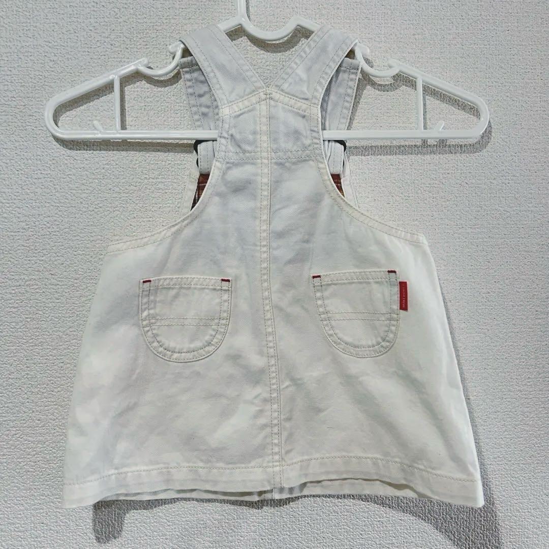 【新品未使用】ミキハウス ジャンバースカート 80サイズ アイボリー