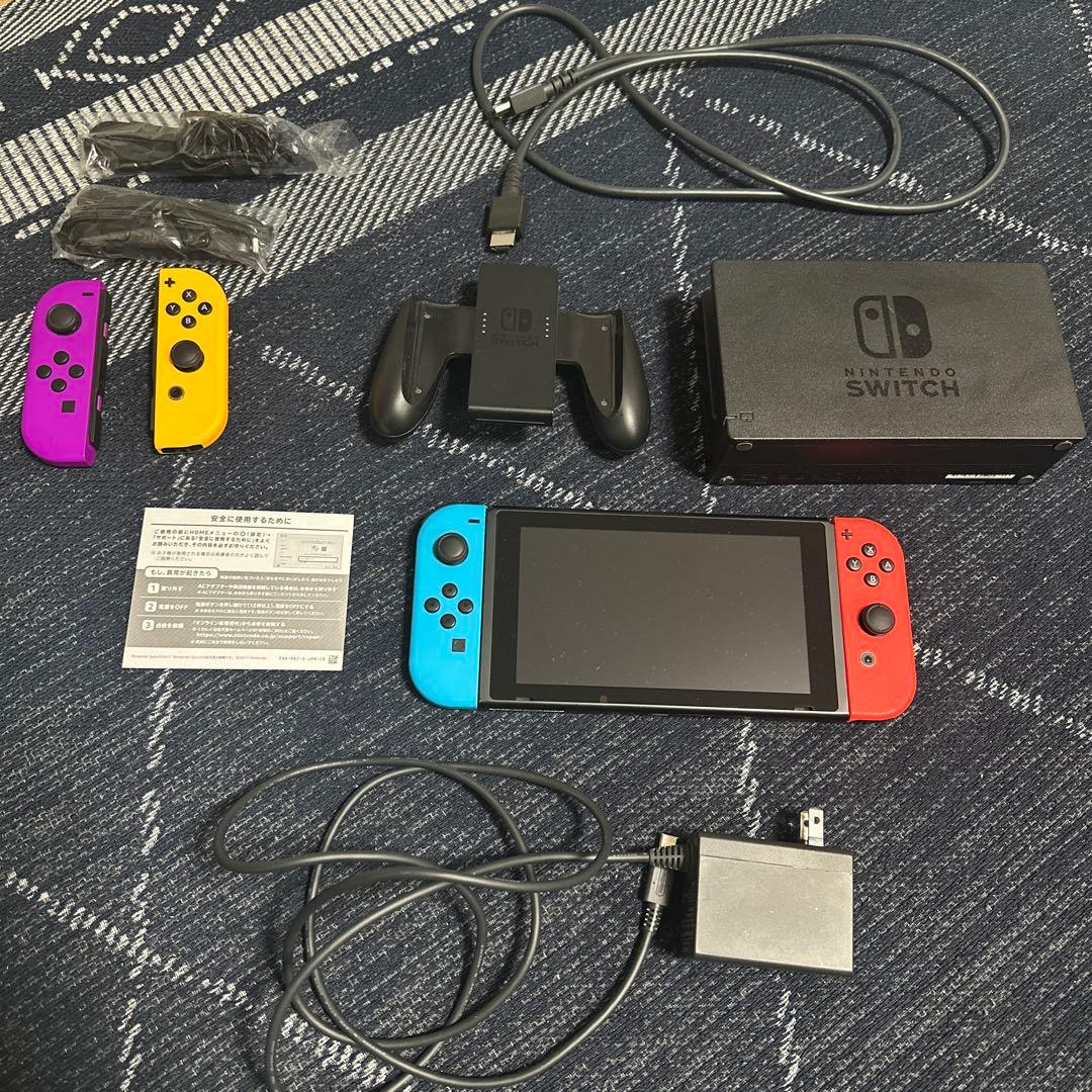 Nintendo Switch 本体（赤青） ジョイコン（紫-オレンジ）付き