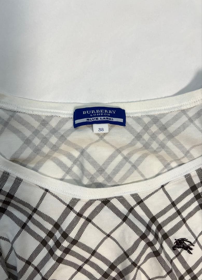 BURBERRY BLUE LABEL バーバリー チェック柄 Tシャツ 38