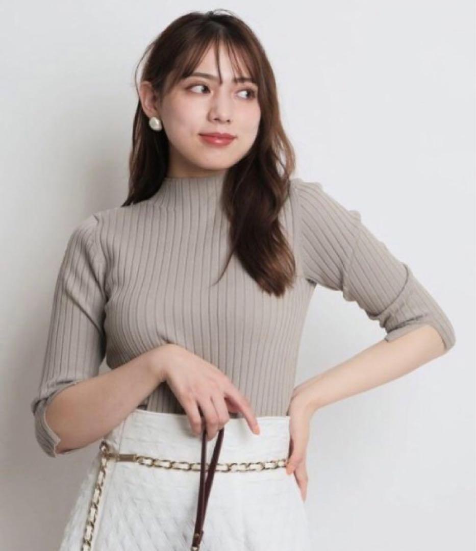 マイストラーダ 配色アンサンブル 38 金ボタン グレージュ　美品
