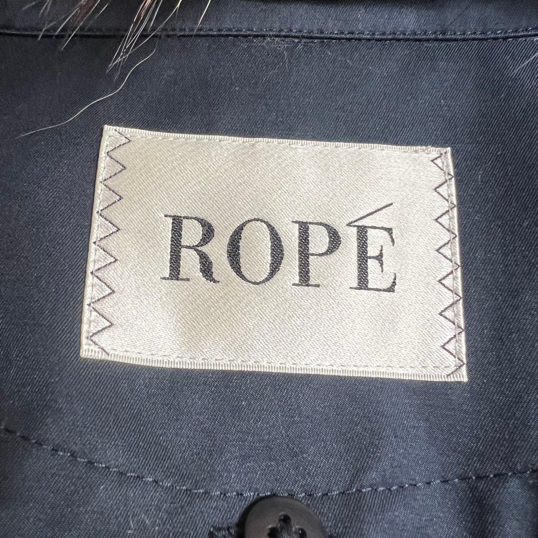 美品 ROPE 4wayトレンチコート ラクーンファー ライナー ネイビー 38