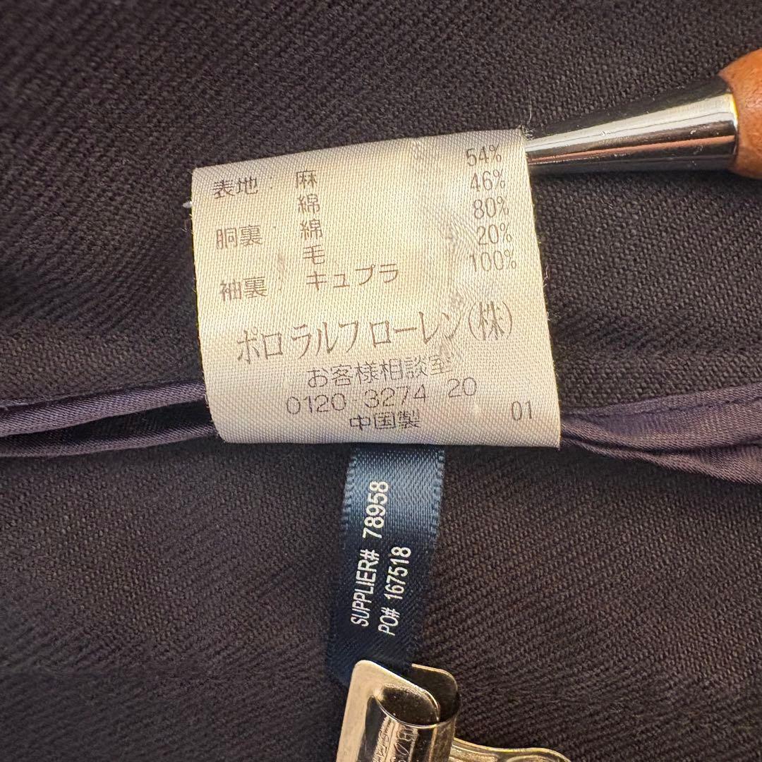 極美品 ラルフローレン 紺ブレザー ジャケット　金ボタン エンブレム刺繍 9号