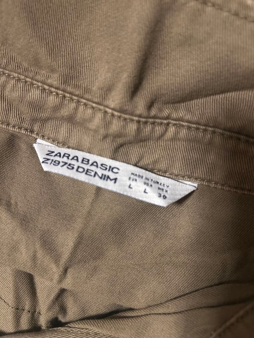 ZARA オーバーサイズ シャツ ロングワンピ カーキ sizeL