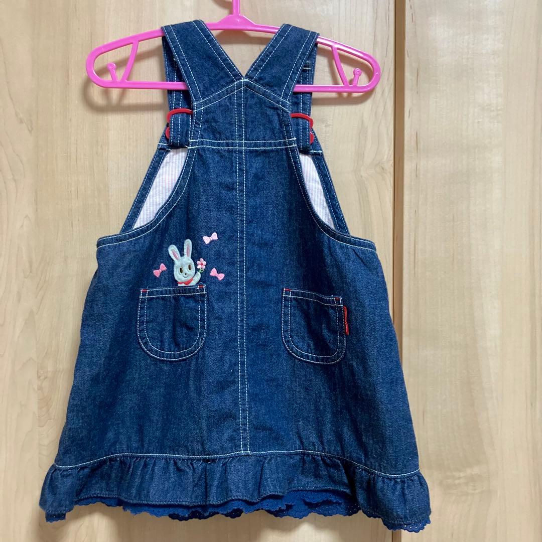 ミキハウス　うさこ　ジャンパースカート　カーディガン　ブラウス　3点set