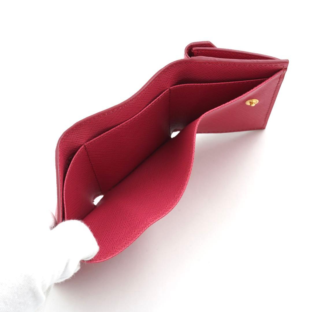 ✨新品未使用・箱保証書付き✨　PRADA ミニ財布　サフィアーノレザー　三つ折り