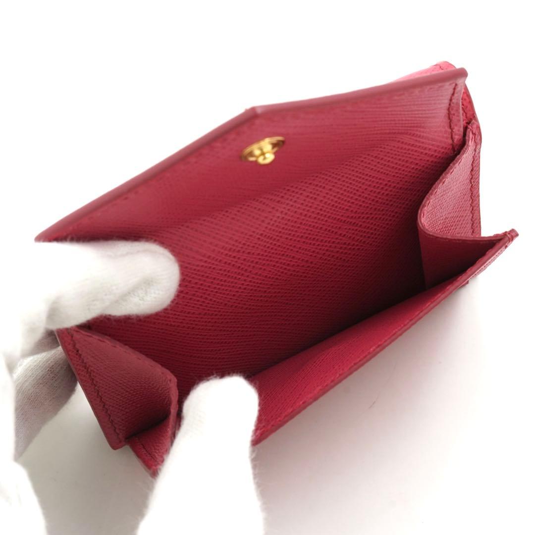 ✨新品未使用・箱保証書付き✨　PRADA ミニ財布　サフィアーノレザー　三つ折り