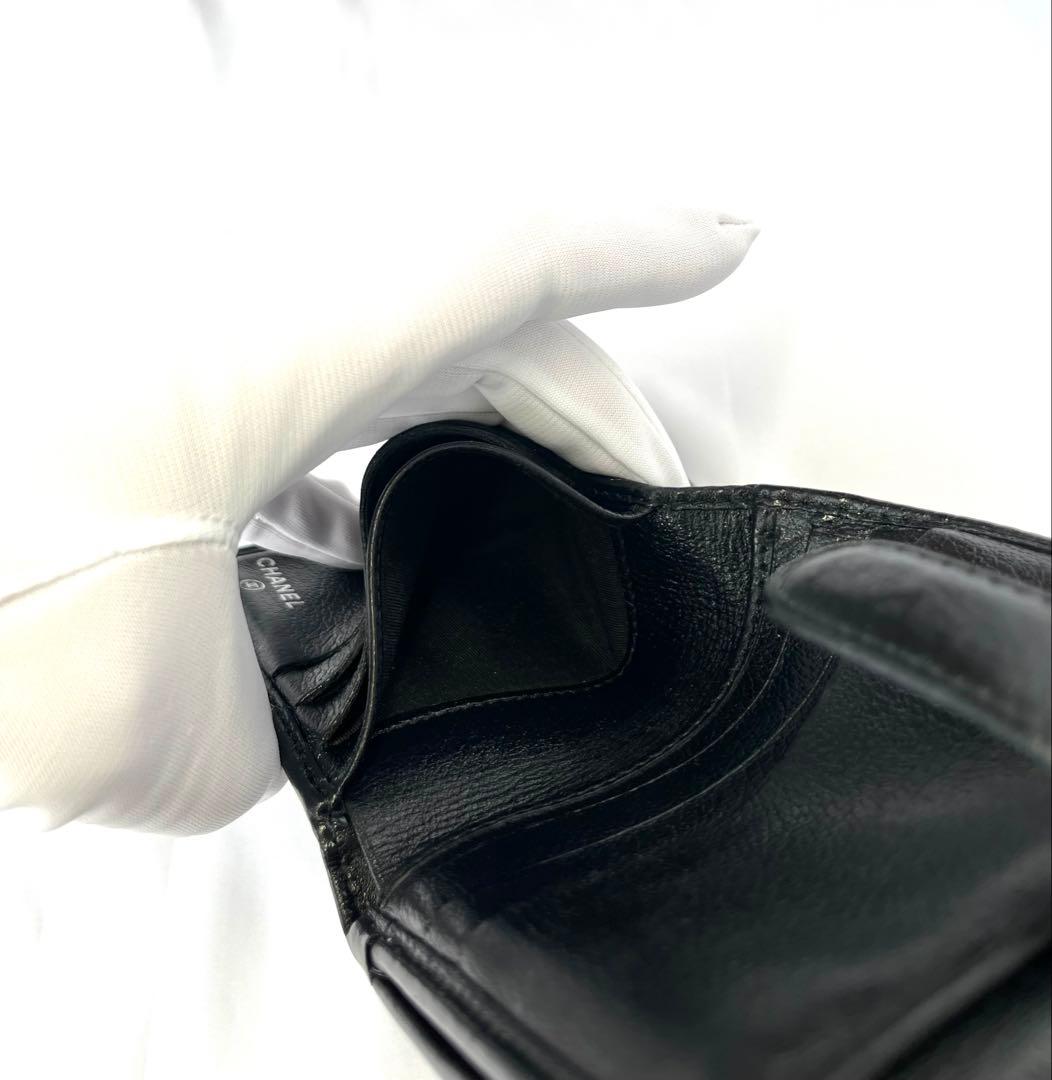CHANEL シャネル 3つ折り財布 カメリアフラワーCCロゴ