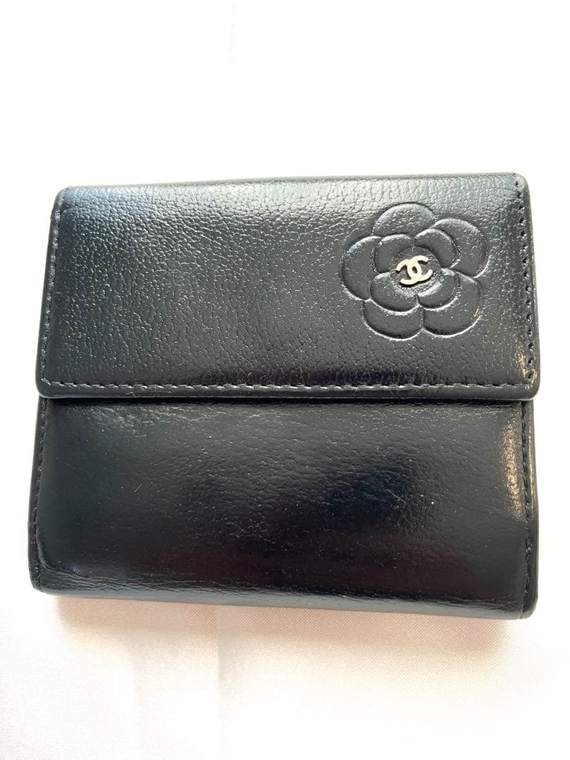 CHANEL シャネル 3つ折り財布 カメリアフラワーCCロゴ