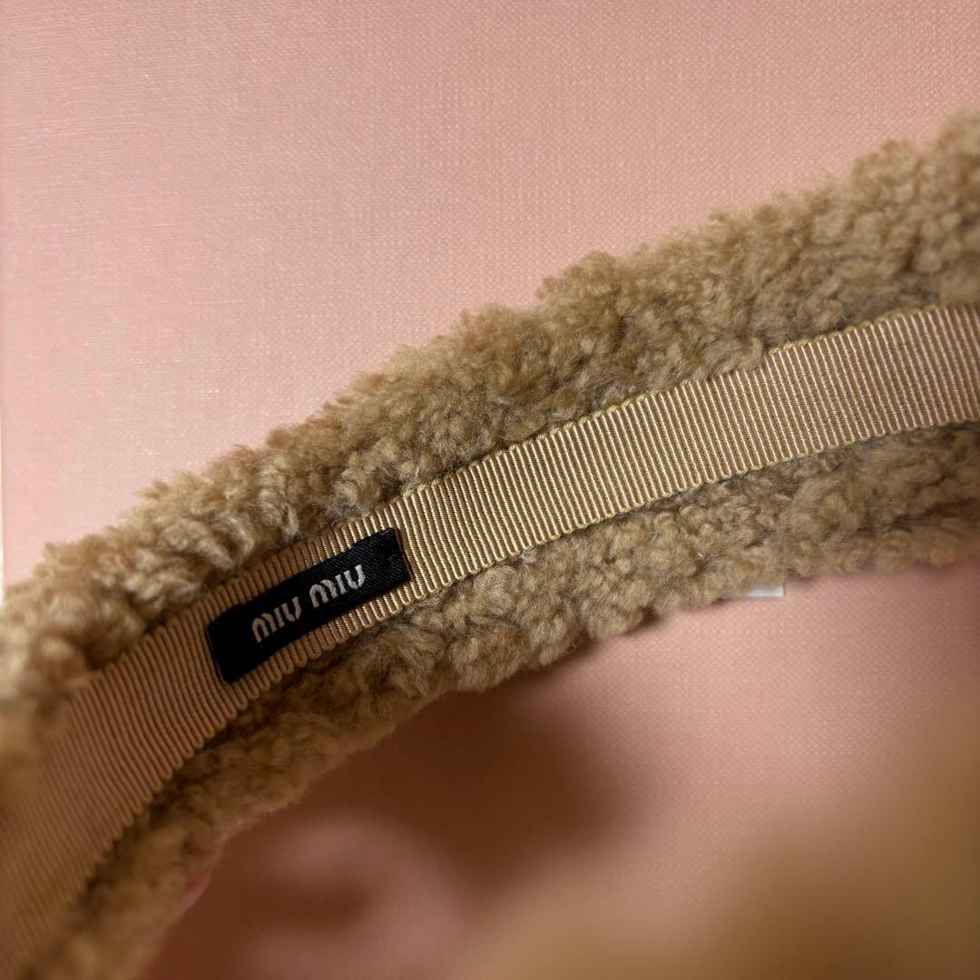ミュウミュウ　miumiu カチューシャ　ブラウン