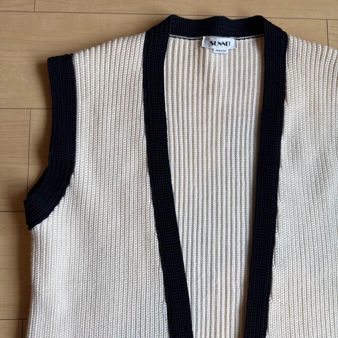 SUNNEI フロントオープンニットベスト