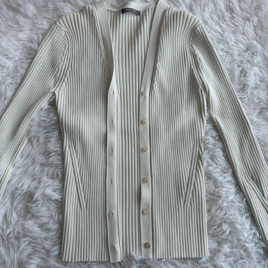 定価3.1万✨️ theory luxe リブニットカーディガン 白 24年モデル