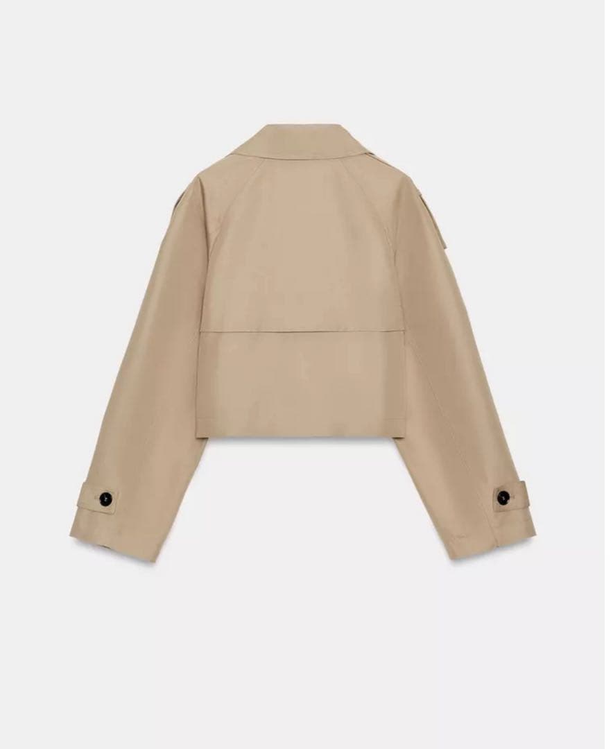 新品未使用　ZARA ショートダブルブレストトレンチコート　Lサイズ