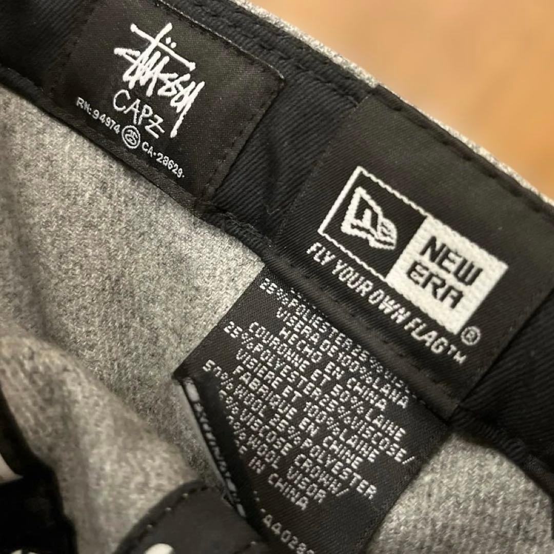 Stüssy × NEWERA 7 3/8 58.7cm black&gray