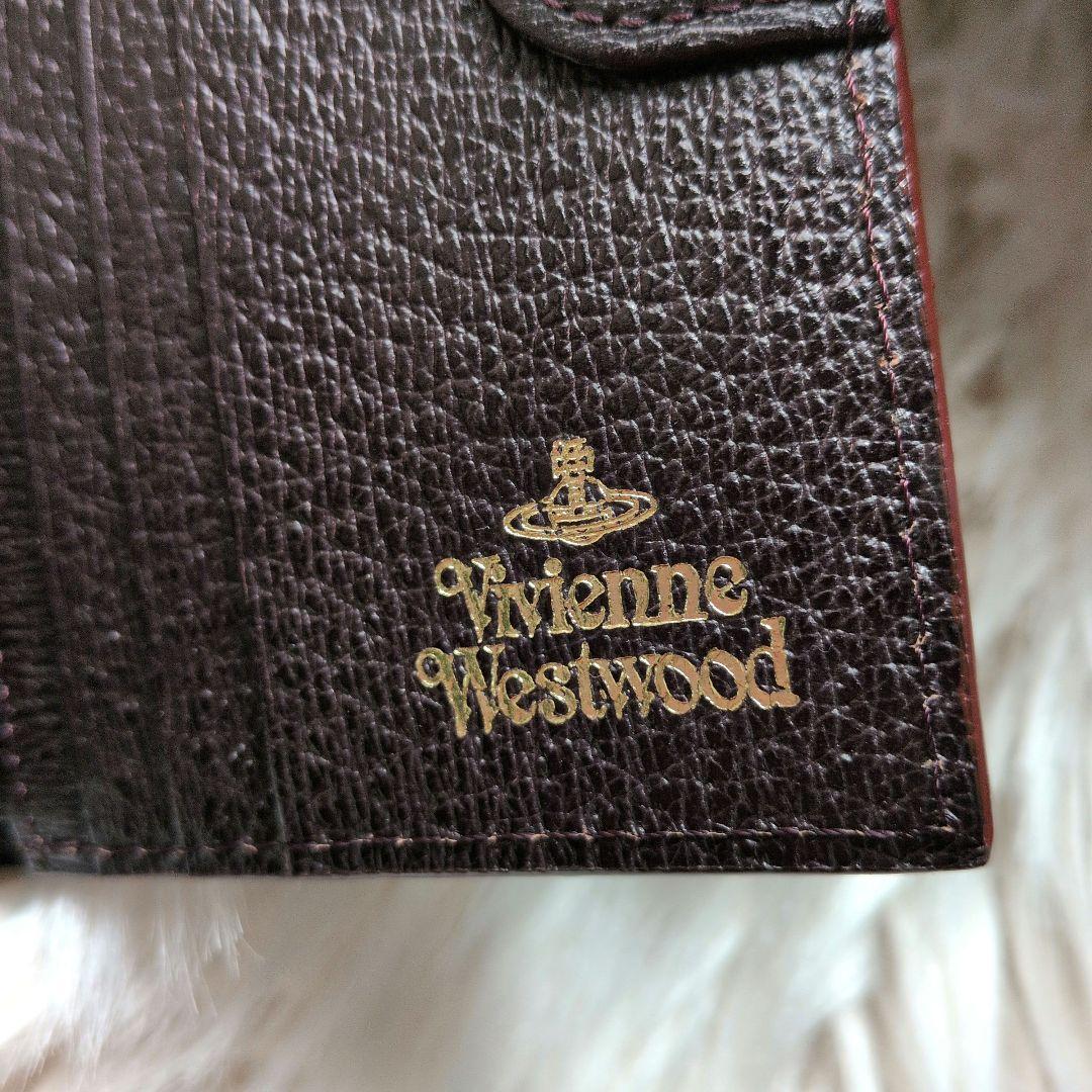 Vivienne Westwood 牛革 三つ折り財布 ダークブラウン オーブ