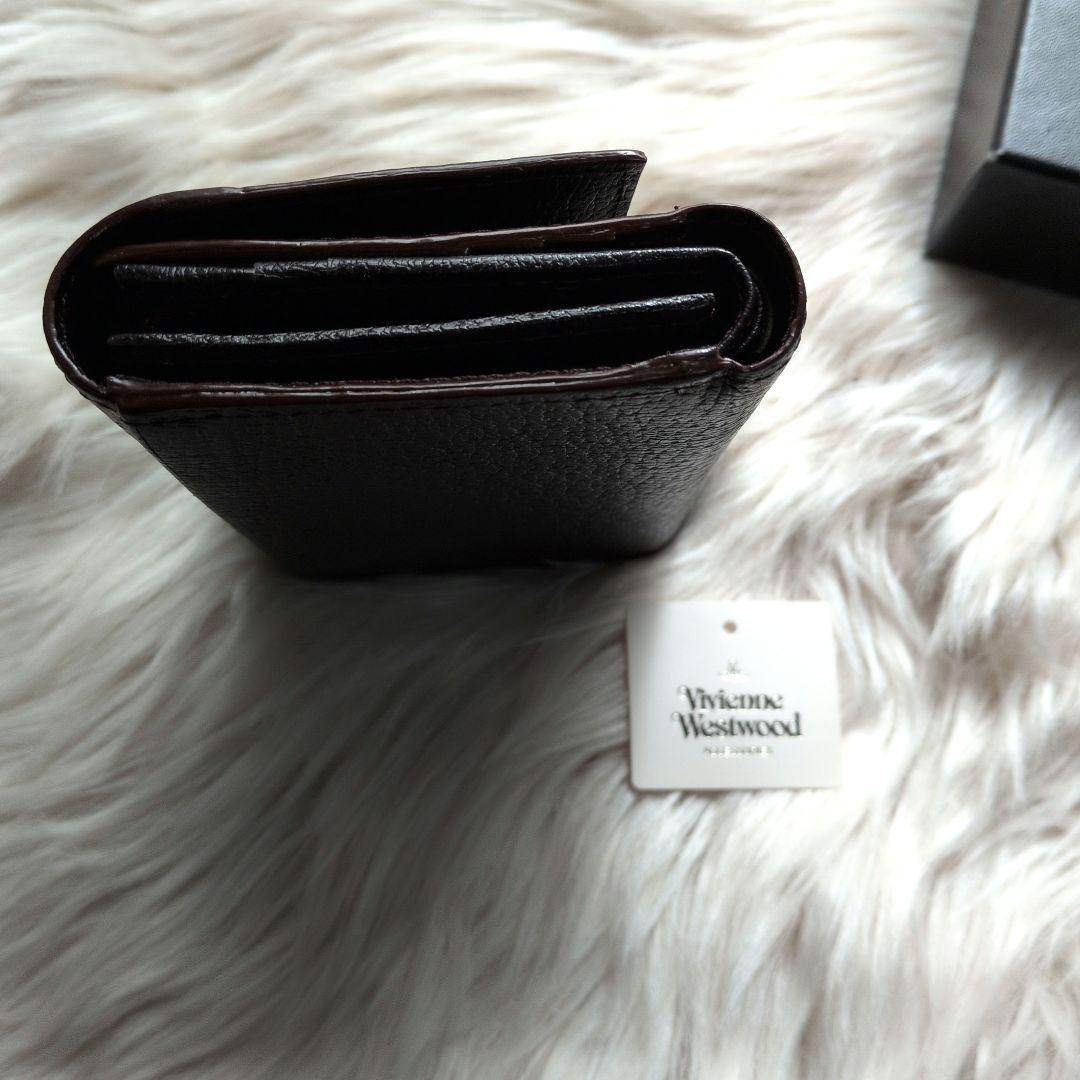Vivienne Westwood 牛革 三つ折り財布 ダークブラウン オーブ