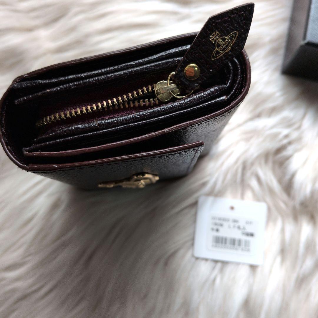 Vivienne Westwood 牛革 三つ折り財布 ダークブラウン オーブ