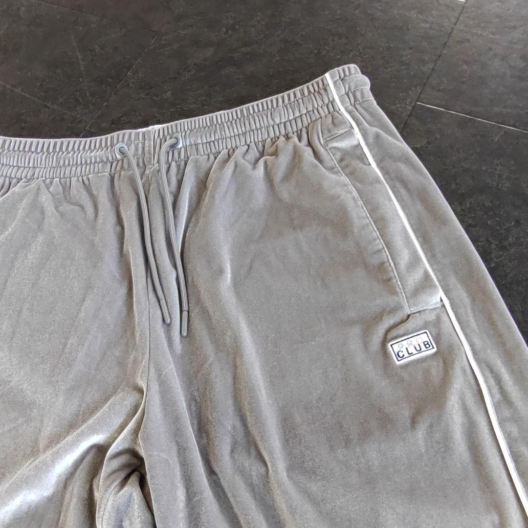 【プロクラブ シルバー】ベロア トラックパンツ ジャージ ビッグサイズ 2XL