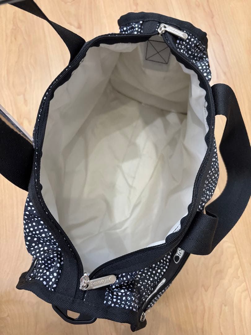 【未使用】LeSportsac ドットニュアンス柄 ボストンバッグ 黒ショルダー