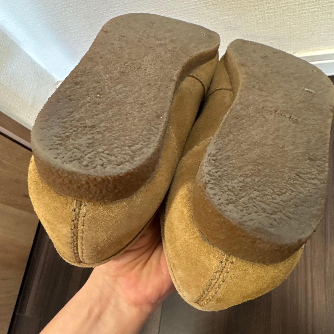 美品 Clarks ワラビーモカシン ダークサンドスエード 265