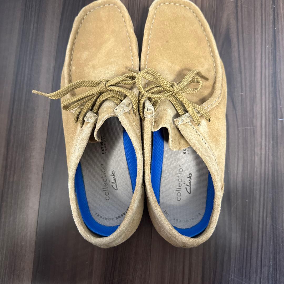 美品 Clarks ワラビーモカシン ダークサンドスエード 265