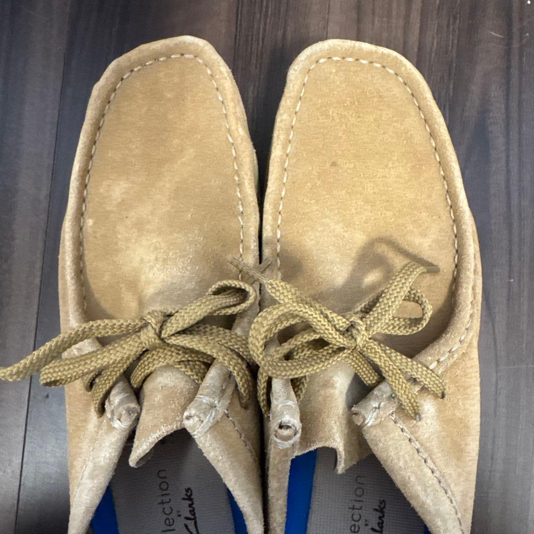 美品 Clarks ワラビーモカシン ダークサンドスエード 265