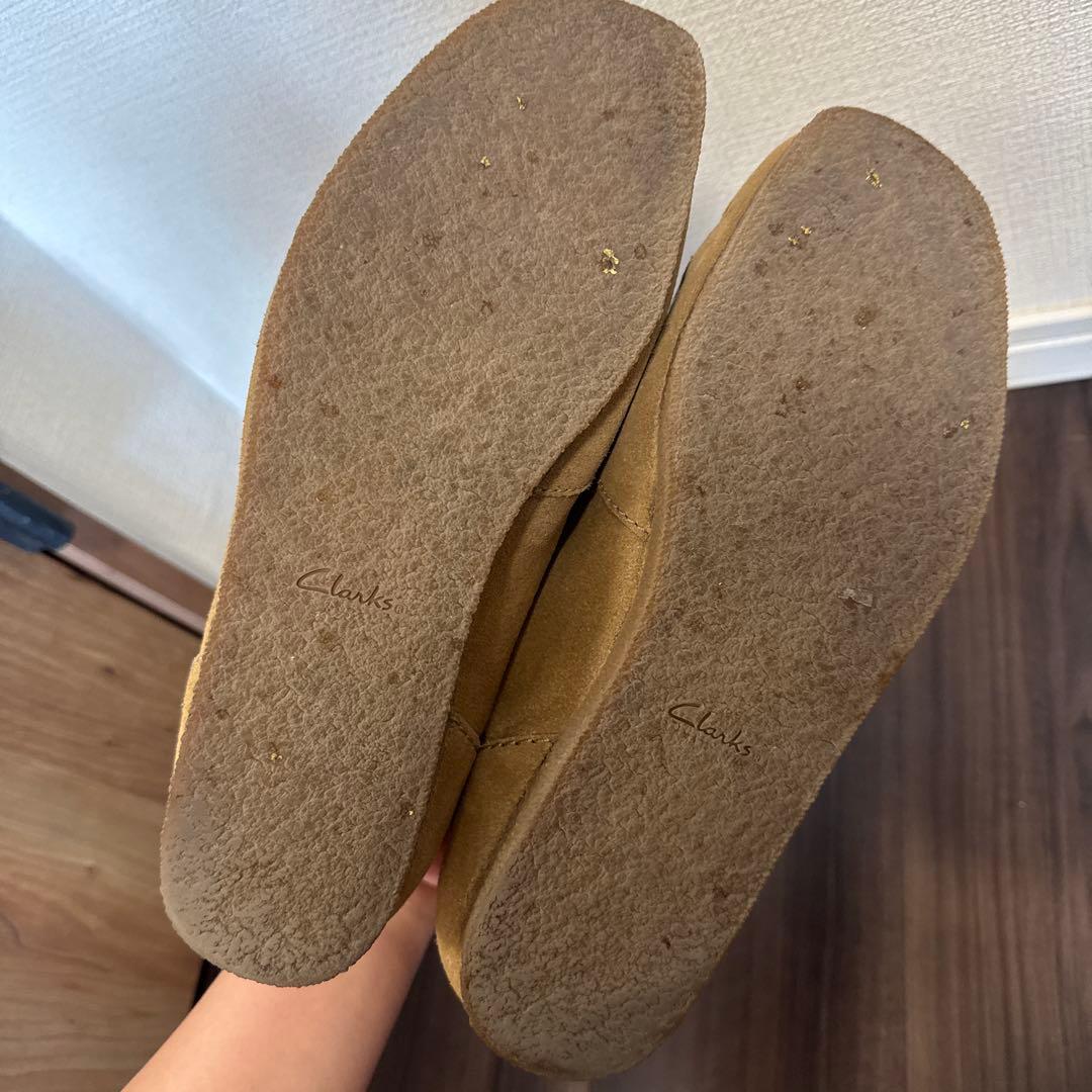 美品 Clarks ワラビーモカシン ダークサンドスエード 265