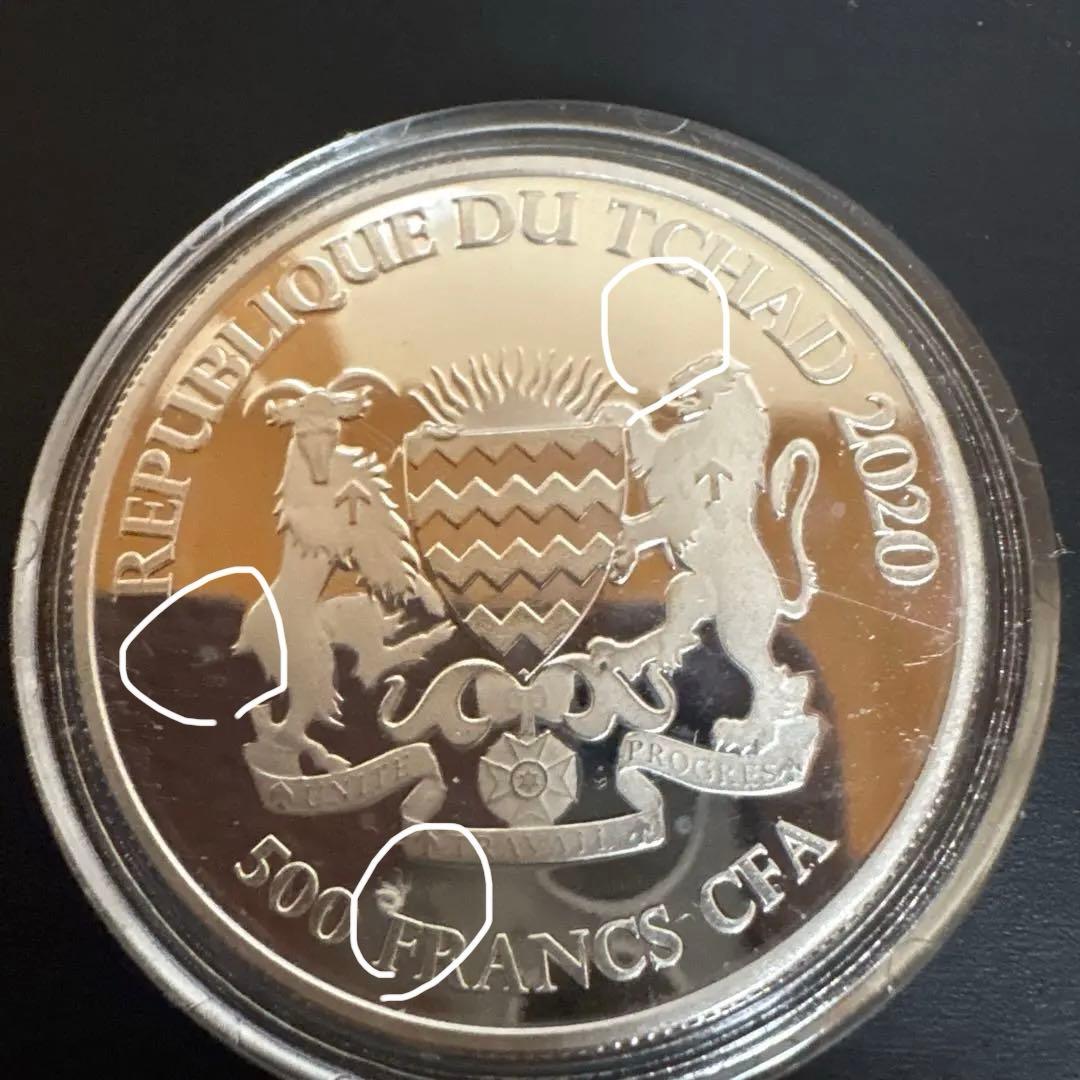 2020年　チャド　ケルト馬銀貨　1オンス カプセル付き　訳あり