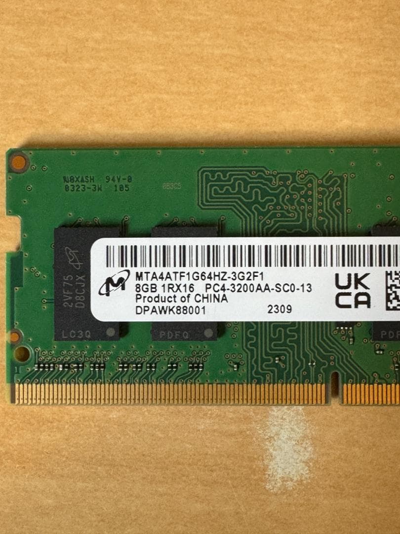 16GB DDR4 MICRON PC4-3200 SO-DIMM（8GB×2）