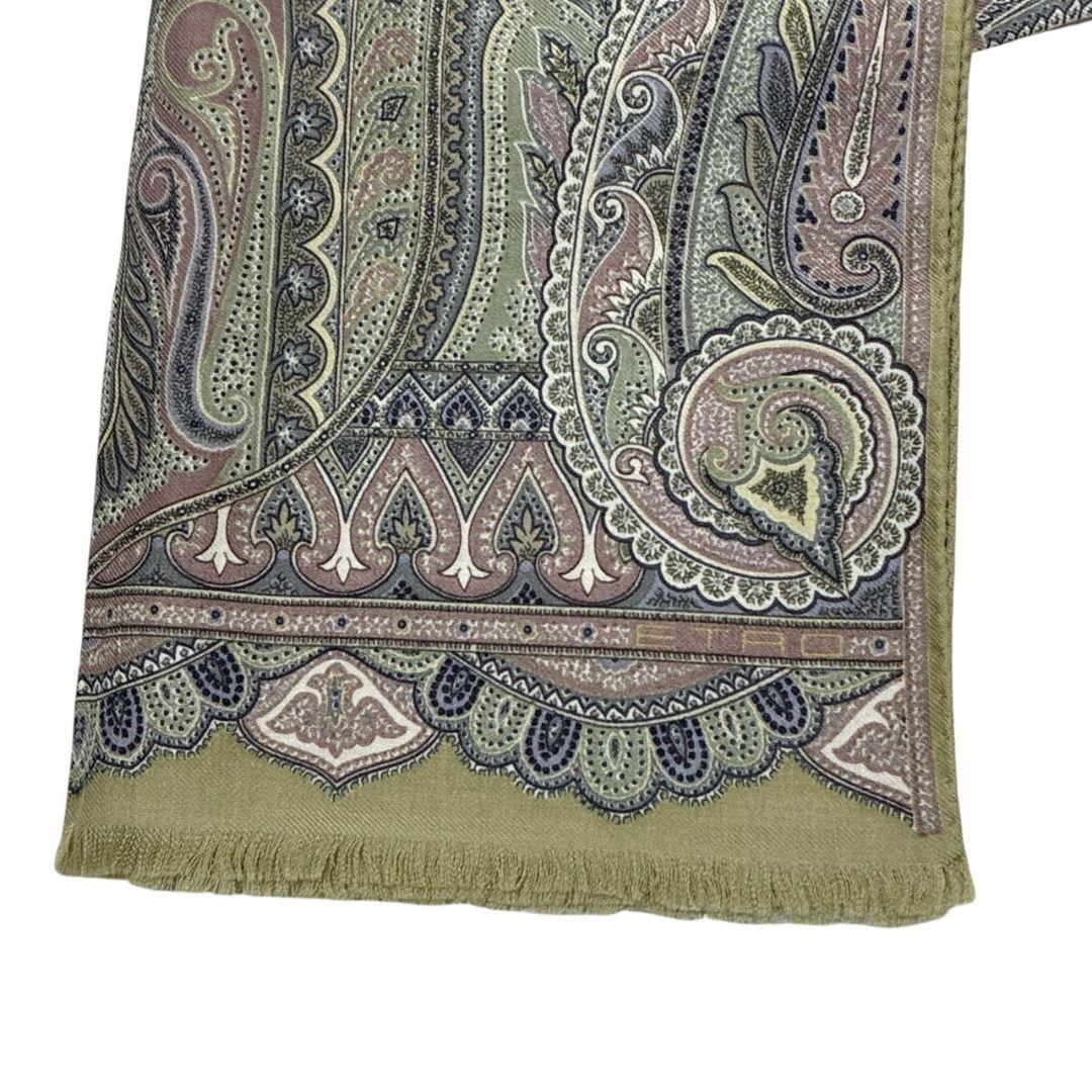 【極美品】ETRO エトロ ペイズリー柄 大判ストール スカーフ ロゴ