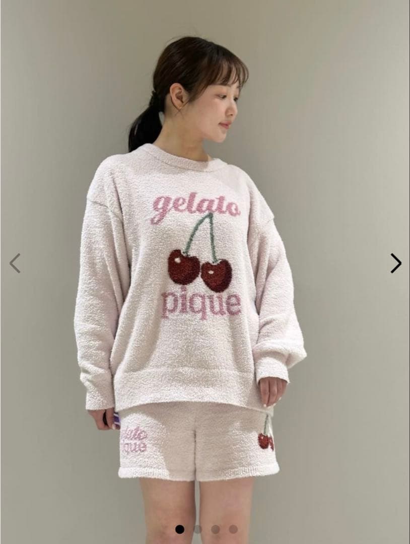 gelato pique ベビモコチェリージャガードプルオーバー、ショートパンツ